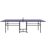 SPORTNOW Stół do tenisa stołowego, składany, przenośny, 2 rakiety, 3 piłki, rama metalowa, 274x152,5x76 cm, Niebieski