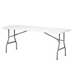 Outsunny Stolik ogrodowy Stolik składany Outdoor, 180 cm x 75 cm x 73 cm, Biały + Szary