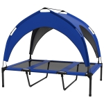 PawHut Legowisko dla psa na zewnątrz, odporne na warunki atmosferyczne, podwyższone, 106 x 76 x 94 cm, Granatowy