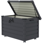 Outsunny Buiten Opbergbox Tuinkist Kussenbox, weerbestendig, 4 Wielen, 100 cm x 62 cm x 65 cm, Donkergrijs