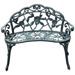 Outsunny Cast Aluminum Garden Bench-Antique Green
