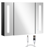 Specchio Rotondo Con Luce LED Kleankin – 80 Cm, 3 Colori, Touch, Antiappannamento – Bianco/argento