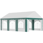 Outsunny 6 x 4m Garden Gazebo with Sides - Galvanised Marquee Party Tent Featuring Six Windows and Double Doors, Ideal for Parties, Wedding, and Events