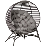 Krzesło ogrodowe Outsunny papuga, krzesło do koszyka 2-osobowego z poduszką, składany kosz