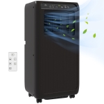 HOMCOM Mobiele Airconditioner Mini Airco, 24-uurs Timer, 3 Snelheden, 33 x 28 x 68,5 cm, Zwart