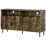 HOMCOM Komoda w Stylu Industrialnym 2 Szafki 2 Regały 147 cm x 40 cm x 83 cm Wiórowa Płyta Brąz