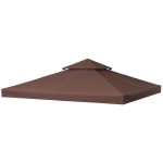 Outsunny 3 x 3(m) Gazebo Canopy Roof Top Replacement Cover - Spare Part, Coffee (TOP COVER ONLY)