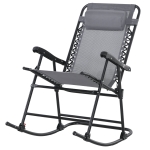 Outsunny Outdoor Schommelstoel, weerbestendig, opklapbaar, met Kussen, tot 120 kg, Lichtgrijs