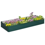 Outsunny Pat Suport de Gradina Inaltat din Metal de Exterior, Suport pentru Plante, Flori si Ierburi, 241x90,5x30cm