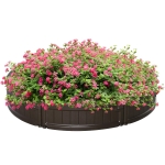 Outsunny Pat de gradina inaltat din HDPE, jardiniera de exterior rotund, Φ123x21cm, maro