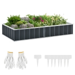 Outsunny Pat de Gradina Inaltat din Tabla de Otel, 174x90x30cm