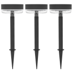 Outsunny Lampy Solarne do Ogrodu, Wodoodporne, LED Ciepły Biały, 10-12h Czas Pracy, Czarne