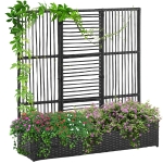 Outsunny Bloembak Bloembak Plantenbak, met Gaaswerk, weerbestendig, 103 cm x 103 cm x 29 cm, Bruin