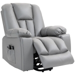 HOMCOM Opsta Stoel, Massage Stoel voor Ouderen met Liftfunctie en Zijvakken, 94x96x106 cm, Donkergrijs