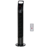 HOMCOM Wieżowy Wentylator, 3 Tryby, Cicha Praca, Timer, Pilot, 18x78,5cm, Czarny