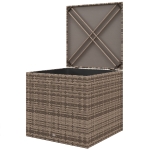 Outsunny Polyrattan Opbergbox, Stoffen Binnenvoering, Makkelijk Openen/Sluiten, Metalen Frame, 75B x 75D x 70H cm, Zwart