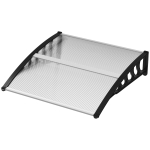 Outsunny Afdak voor Voordeur/Venster, Weerbestendig, Transparant, Aluminium/Polycarbonaat, 103x96,5x27cm, Zwart