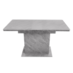 Mesa de Comedor Extensible de Estilo Moderno con Estantes Diseño Multifuncional en Laminado y Metal Gris