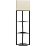 HOMCOM Lampa podłogowa z 3 półkami