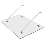 HOMCOM Glazen luifel voordak huisdeur roestvrije staal gehard glas 150X90 cm