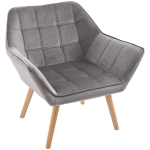 HOMCOM Relaxfauteuil Scandinavisch Design Leesstoel Accentfauteuil, Gestikt, 64 cm x 62 cm x 72,5 cm. Grijs