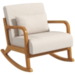 HOMCOM Fauteuil Relaxfauteuil, afneembare poten, inclusief kussen, 75 cm x 68 cm x 78 cm, Beige