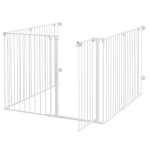 PawHut Puppy Playpen, modulair ontwerp, inklapbaar, stalen frame, voor binnengebruik, wit, 90 x 123 x 102cm