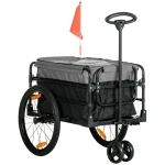 HOMCOM Bagagewagen Bolderkar 130 x 64 x 103 cm Staal Zwart+Grijs