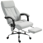 Vinsetto Bureaustoel met Massage- en Verwarmingsfunctie, Voetsteun, Tot 120 kg, Grijs