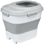 PawHut Składany pojemnik na suchą karmę, do 25 kg, z akcesoriami, 44x32x37cm, Szary