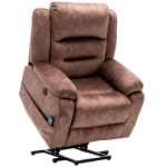 Electric Recliner Massage Chair with Heat, USB Ports, Side Pockets, Easy Assembly, for Home Living Room, 87x85x107 cm, Brown