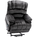 Electric Power Lift Recliner Chair with Heating Massage Points, Vibration, USB Ports, and Side Pockets, 103x100x106 cm, Grey