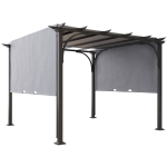Outsunny 3 x 3(m) Outdoor Retractable Pergola, Garden Pergola Gazebo with Adjustable Canopy, Grey