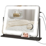 HOMCOM LED Light Tabletop Makeup Mirror, with Adjustable Settings
