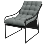 Outsunny Outdoor Lounge, Dikke Kussens, Roestvrij Stalen Frame, 62B x 110D x 88H cm, Grijs/Zwart