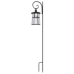 Outsunny Lampa ogrodowa solarna, 6000K 30lm, 16,5x21,5x122cm, Czarna