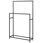 HOMCOM Handdoekstandaard, vrijstaand, 2 stangen, roestvrij, 66x20x110cm, Zwart