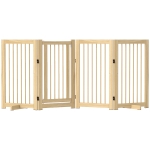 PawHut Hondenhek, vrijstaand, opvouwbaar, deur & voeten, houten frame, 220x36x91cm