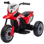 HOMCOM Elektrische Honda Kindermotor, 3 km/u, Geluidseffecten, voor 18-36 Maanden, Rood