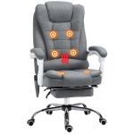 Vinsetto Ergonomische Massagestoel, 6 Vibratiepunten, Verstelbare Rugleuning, 360° Draaistoel, Grijs