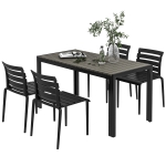 Outsunny Set de servit masa pentru gradina din 5 piese, Negru