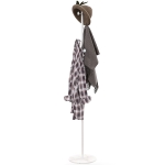 HOMCOM Cuier Vertical Autoportant cu 6 Cârlige în Formă de Disc și Bază din Ardezie, Ø32x171 cm, Alb