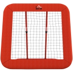 HOMCOM Voetbal Terugkaatsnet, Verstelbaar, Opvouwbaar, Metalen Frame, All-Weather PE-Net, Incl. Haringen, Rood