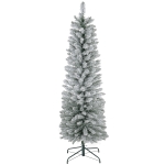 HOMCOM 6ft Artificial Snowy Pencil Christmas Tree - Green
