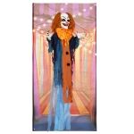 HOMCOM Horrorclown Halloween Decor, activeert met geluid/aanraking, rode ogen, geluid, 168 cm