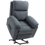 HOMCOM Poltrona Alzapersona Reclinabile fino a 135° con 8 Punti Massaggianti, Telecomando e Poggiapiedi 89x99x103 cm, Grigio