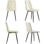 Ensemble de 4 rembourrés Chaises de salle à manger avec Dossier, structure en métal et design élégant, Beige