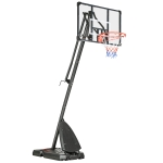 SPORTNOW Tabela de Basquetebol com Altura Ajustável Rodas Base Preenchida com Água ou Areia para Exterior 111x70,5x293-350 cm Preto