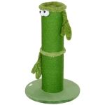 PawHut Kattenkrabpaal voor Binnenshuis, 63 cm, Sisaltouw, Brede Basis, Krabpaal, Schattig Ontwerp, Groen