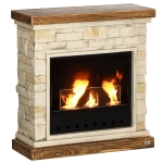 HOMCOM Șemineu pe Bioetanol cu 3 Arzătoare, Capacitate 1,2L și Acoperire 16-18m², 63,5x24x66 cm, Maro
